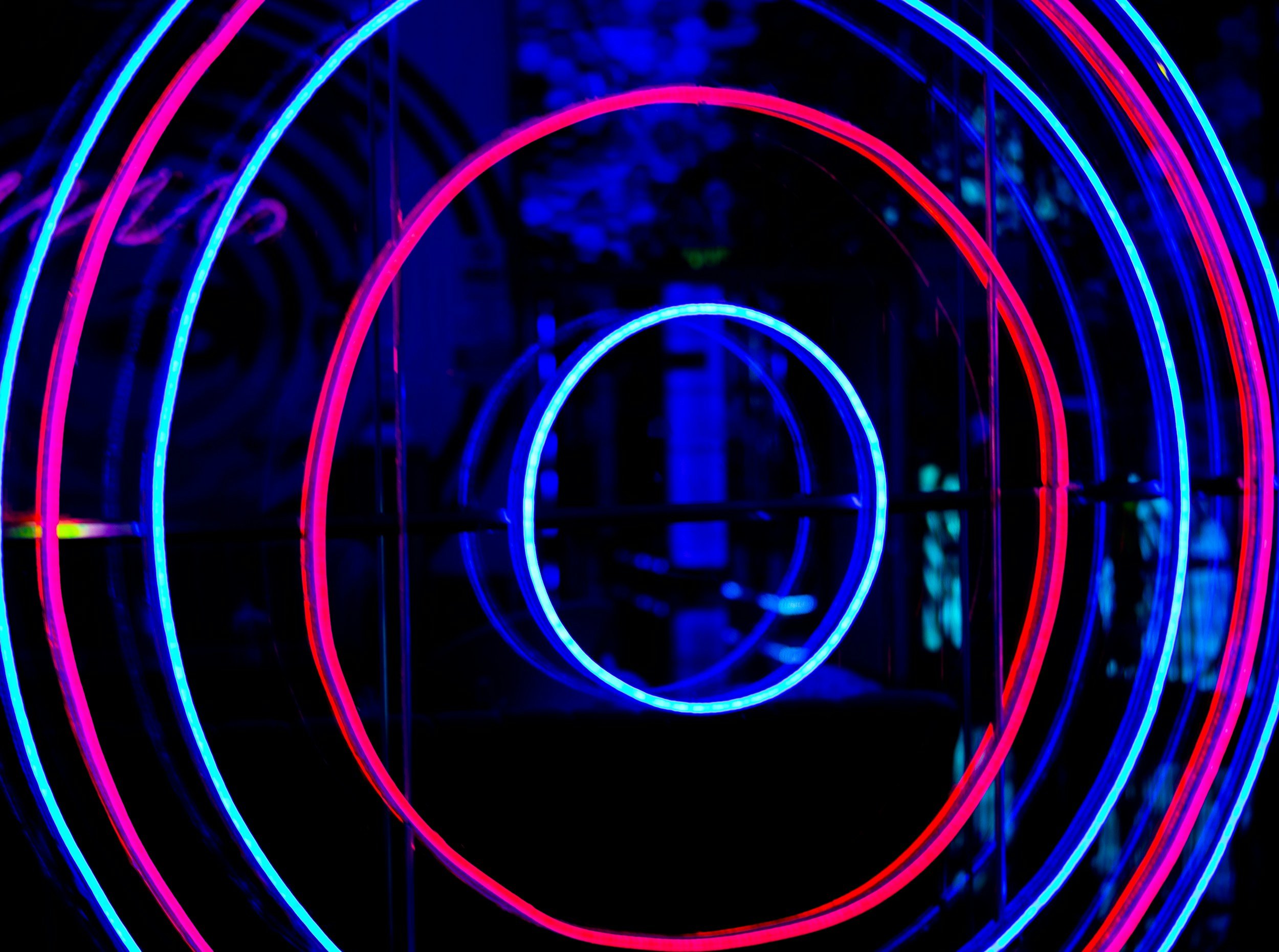 glowing neon portal